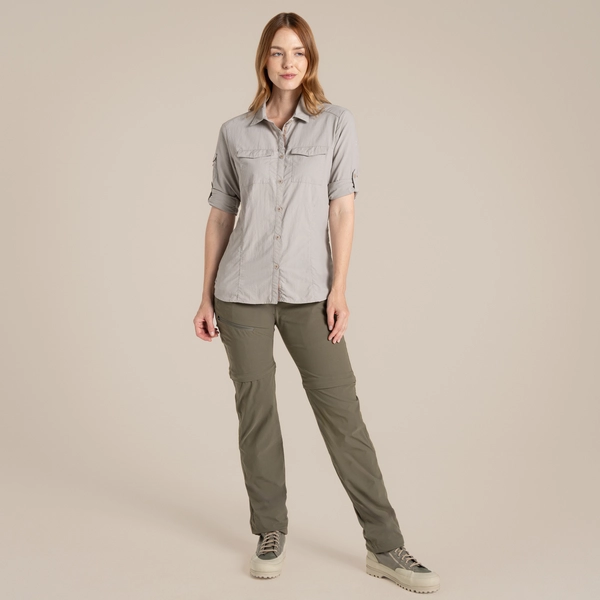 Regatta Craghoppers Women's NosiLife Adventure Long Sleeved Shirt III | Soft Mushroom