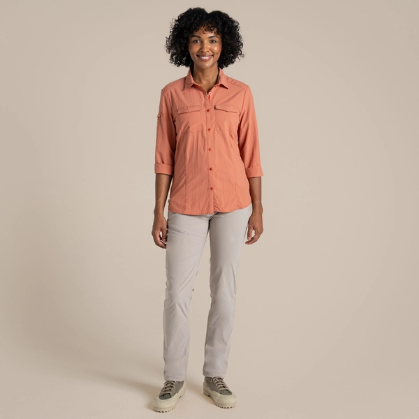 Regatta Craghoppers Women's NosiLife Adventure Long Sleeved Shirt III | Red Sandstone