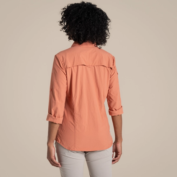 regatta Craghoppers Women's NosiLife Adventure Long Sleeved Shirt III | Red Sandstone