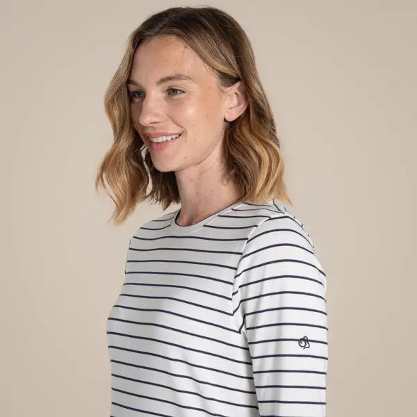 Regatta Craghoppers Women's NosiLife Akona Long Sleeved Top | Blue Navy Stripe