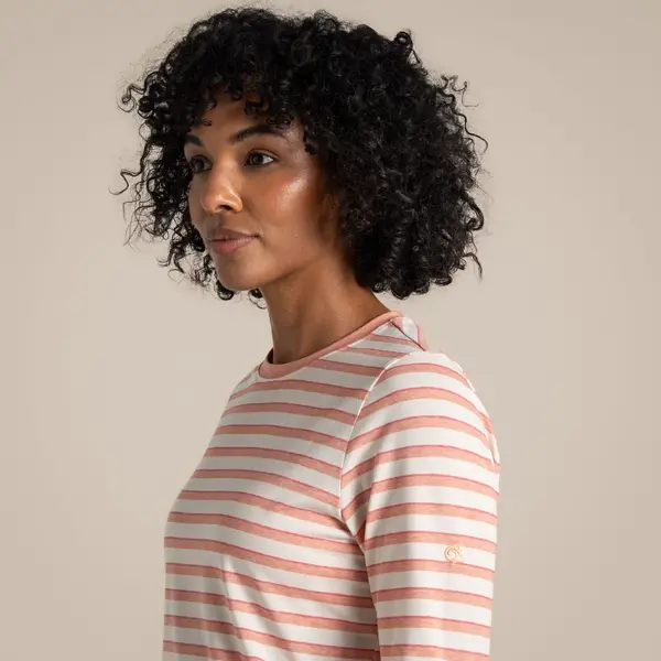 Regatta Craghoppers Women's NosiLife Akona Long Sleeved Top | Clay Stripe