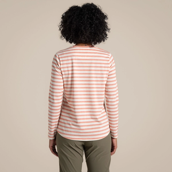 regatta Craghoppers Women's NosiLife Akona Long Sleeved Top | Clay Stripe