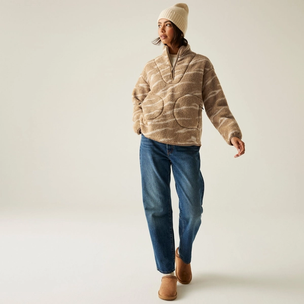 Regatta Women's Frankie Borg Half Zip Fleece | Beige