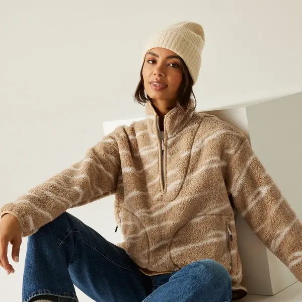 Regatta Women's Frankie Borg Half Zip Fleece | Beige