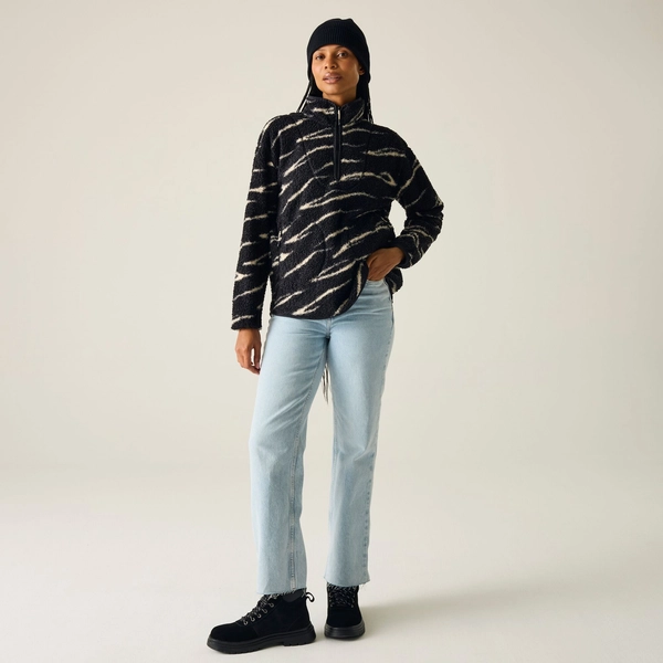 Regatta Women's Frankie Borg Half Zip Fleece | Black