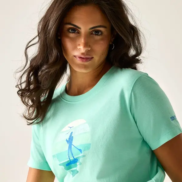 Regatta Women's Filandra VX T-Shirt | Ice Green Sunset Paddleboard