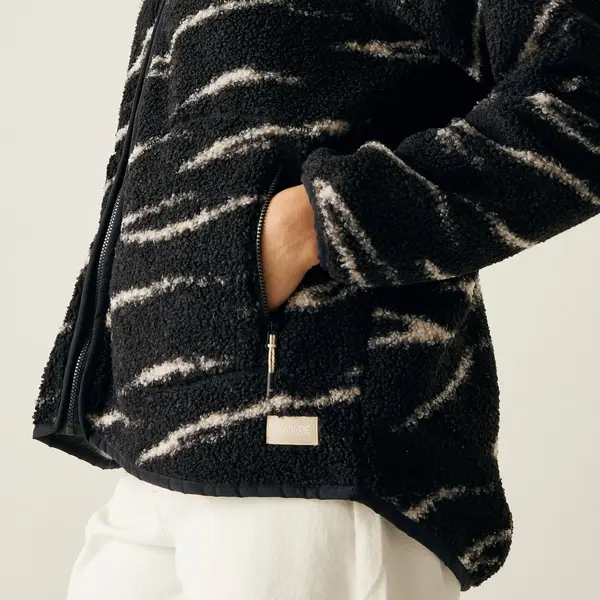 Regatta Women's Frankie Borg Full Zip Fleece | Black Light Vanilla Abstract Print