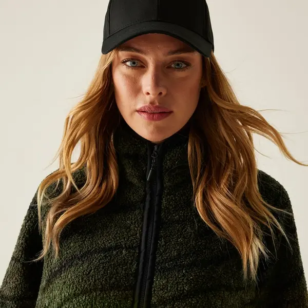 Regatta Women's Frankie Borg Full Zip Fleece | Khaki Black Abstract Print