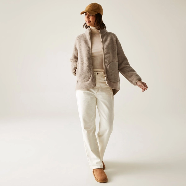 Regatta Women's Frankie Borg Full Zip Fleece | Taupe Beige