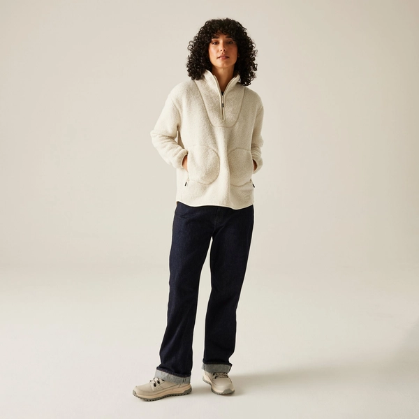 Regatta Women's Frankie Borg Half Zip Fleece | Light Vanilla