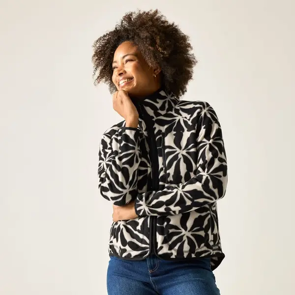 Regatta Women's Frankie Full Zip Fleece | Abstract Floral Beige
