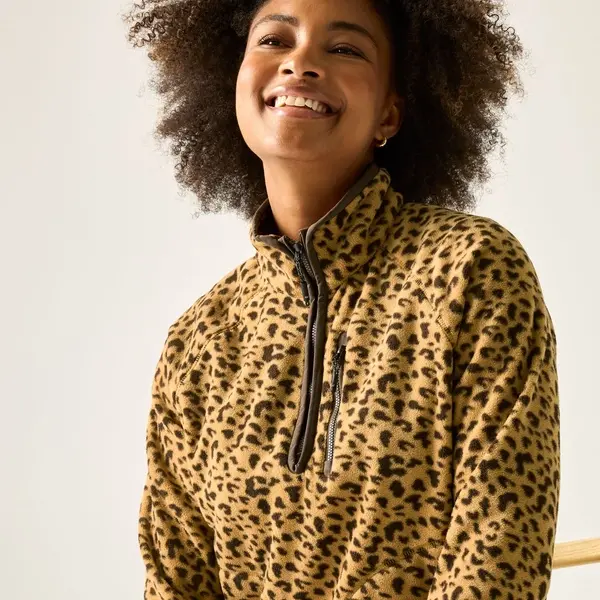 Regatta Women's Frankie Half Zip Fleece | Abstract Leopard Spot
