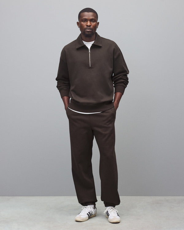 Reigning Champ Brushed Fleece Relaxed Half Zip Sweatshirt