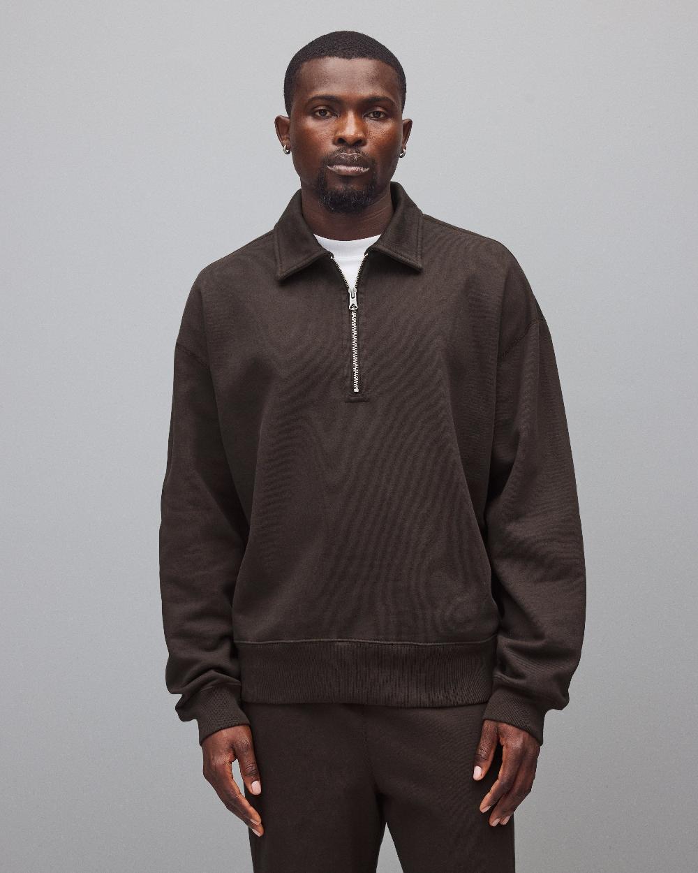 reigning champ Brushed Fleece Relaxed Half Zip Sweatshirt