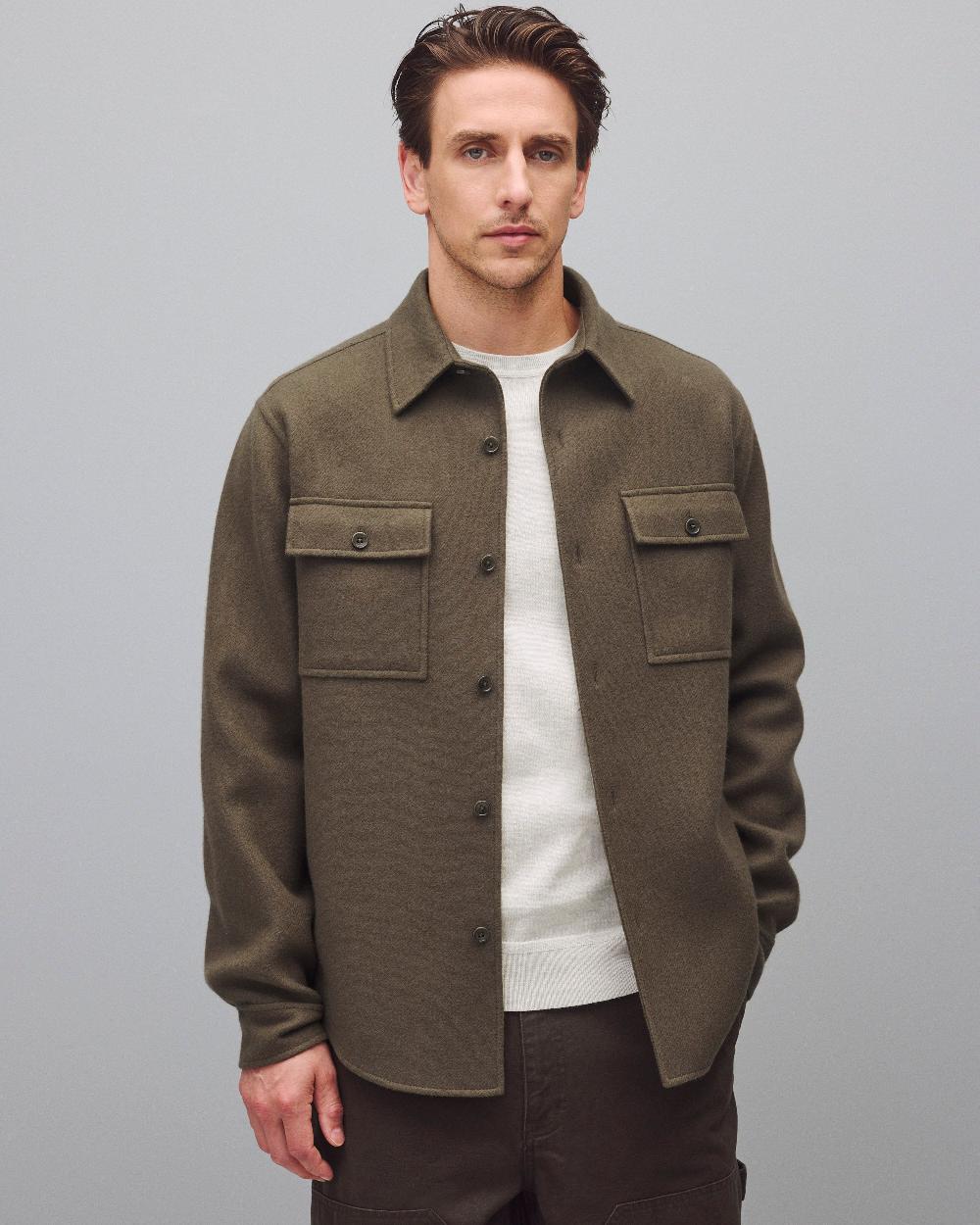 reigning champ Double Faced Wool Concourse Overshirt