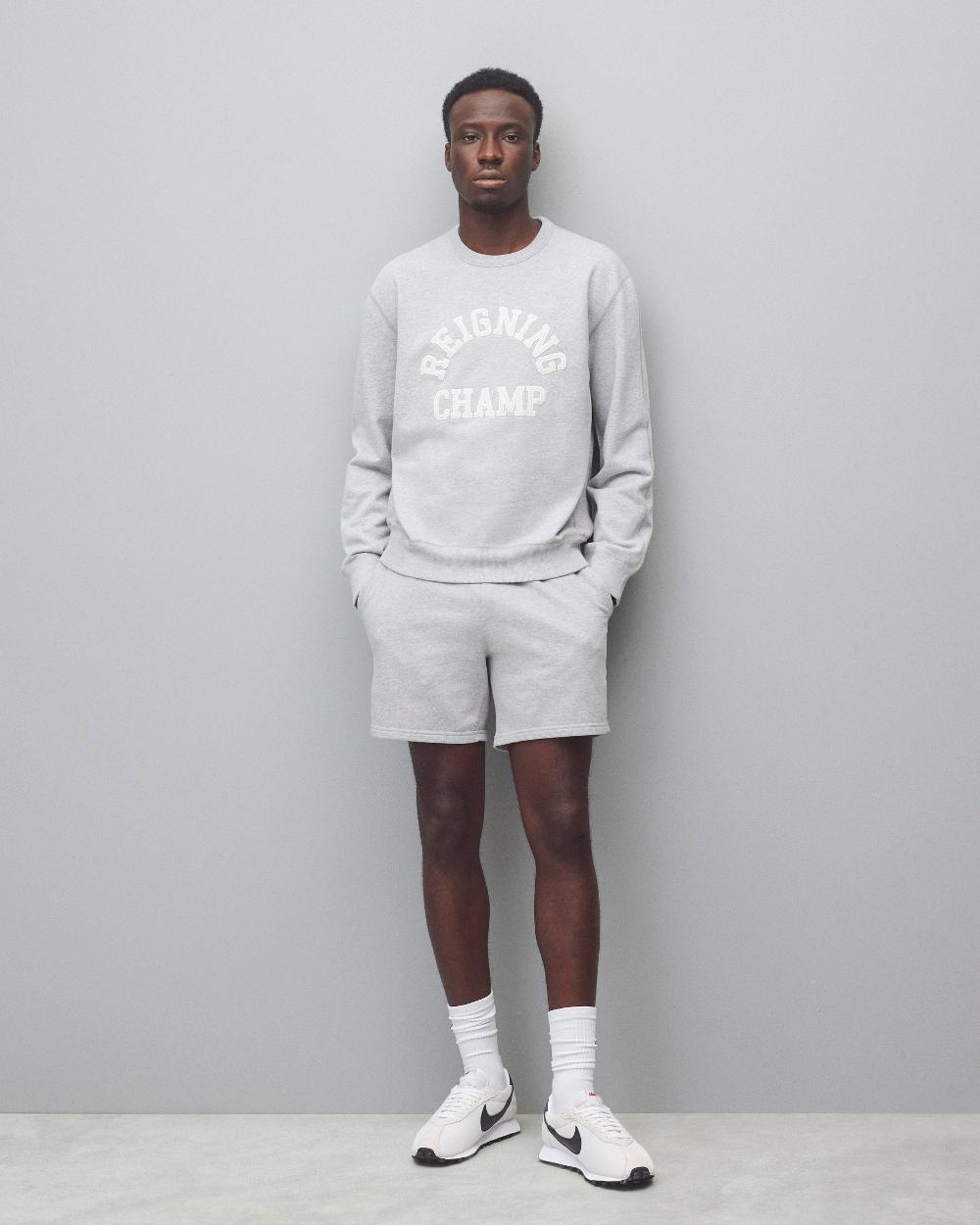 reigning champ Midweight Terry Arch Logo Standard Crewneck