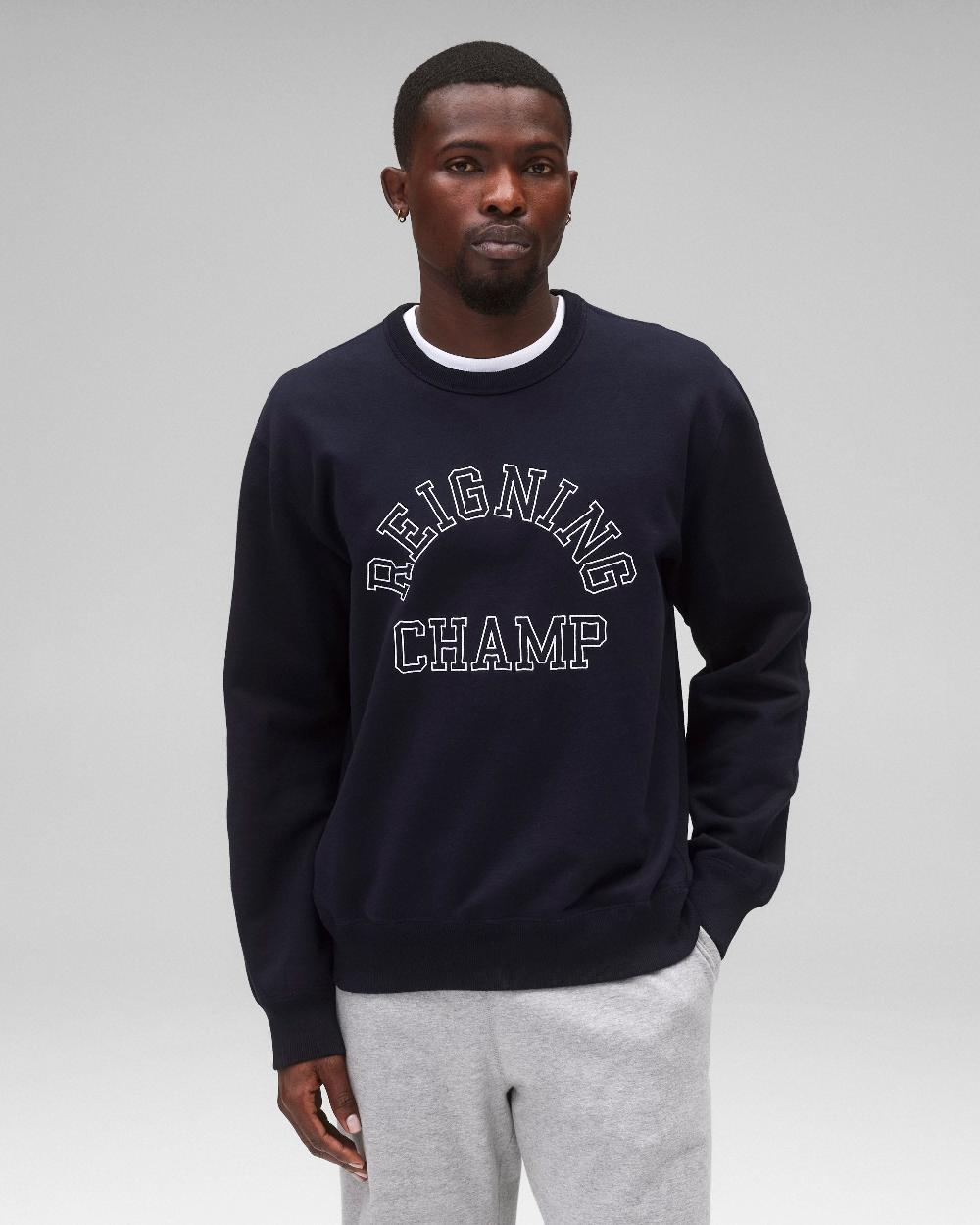 reigning champ Midweight Terry Arch Logo Standard Crewneck