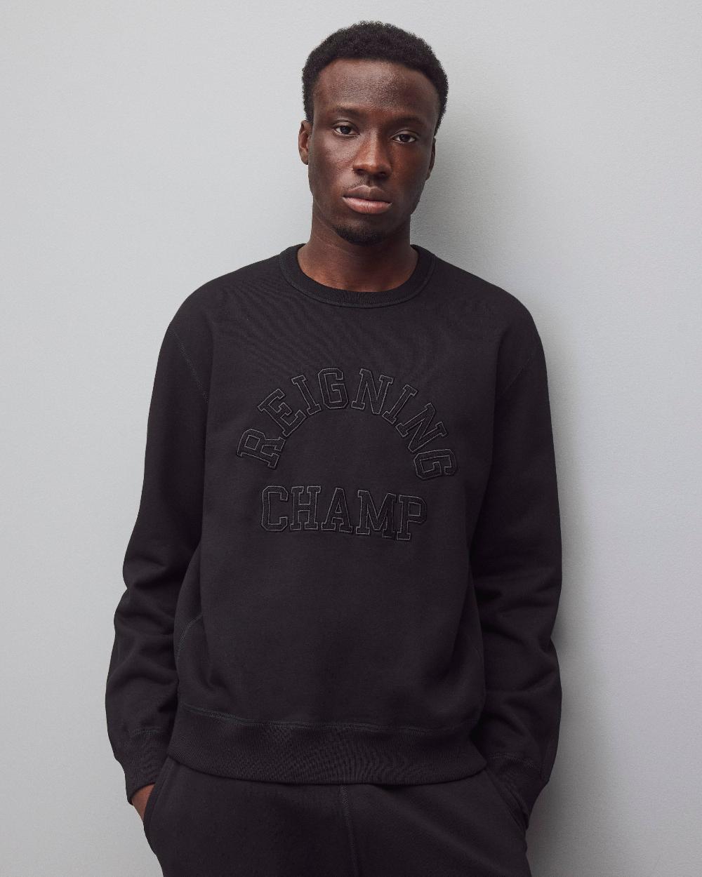 reigning champ Midweight Terry Arch Logo Standard Crewneck