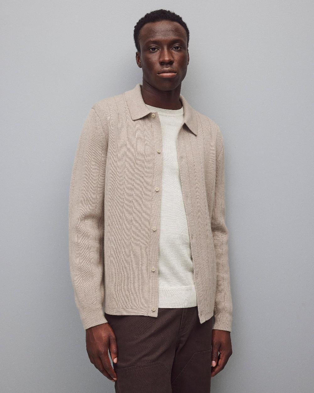 reigning champ Merino Drop Needle Pier Shirt