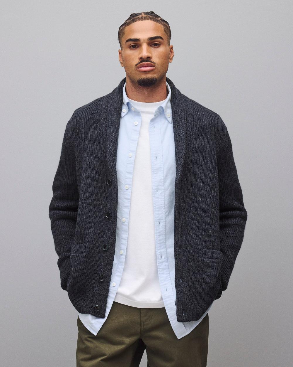 reigning champ Merino Rib Vinnie Shawl Cardigan