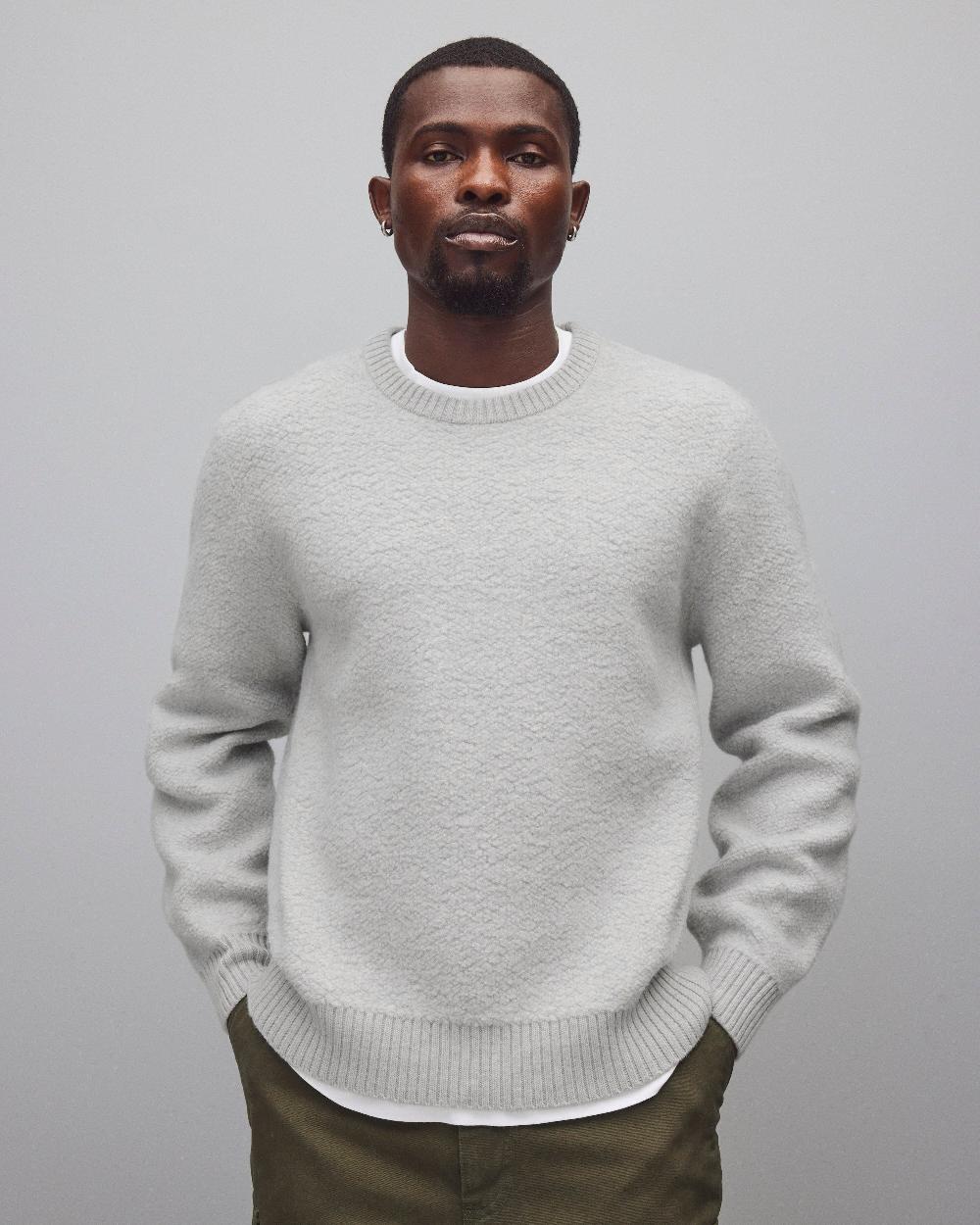 reigning champ Textured Boucle Turf Crewneck