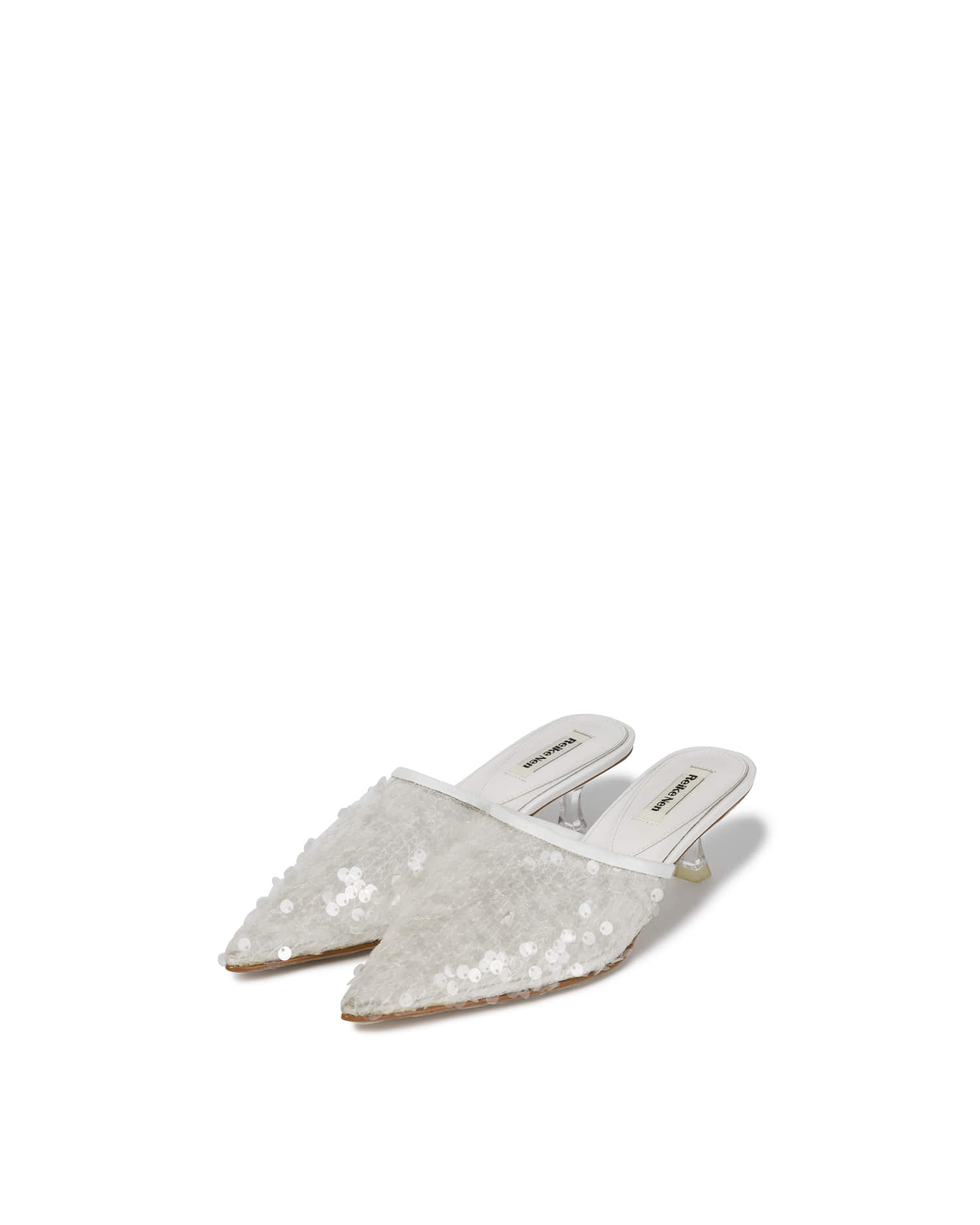 Reike Nen BIT MULES_WHITE SEQUIN
