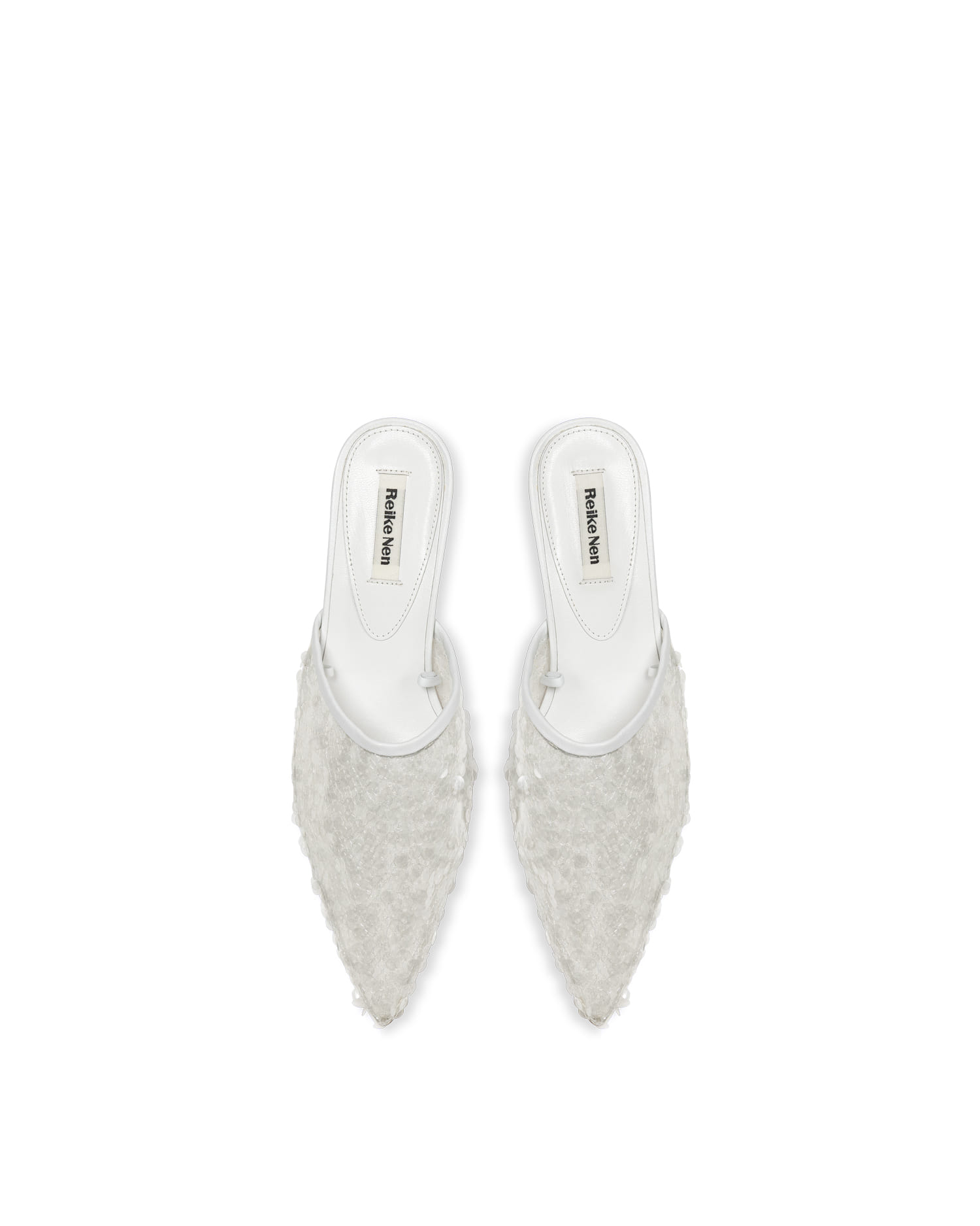 Reike Nen BIT MULES_WHITE SEQUIN