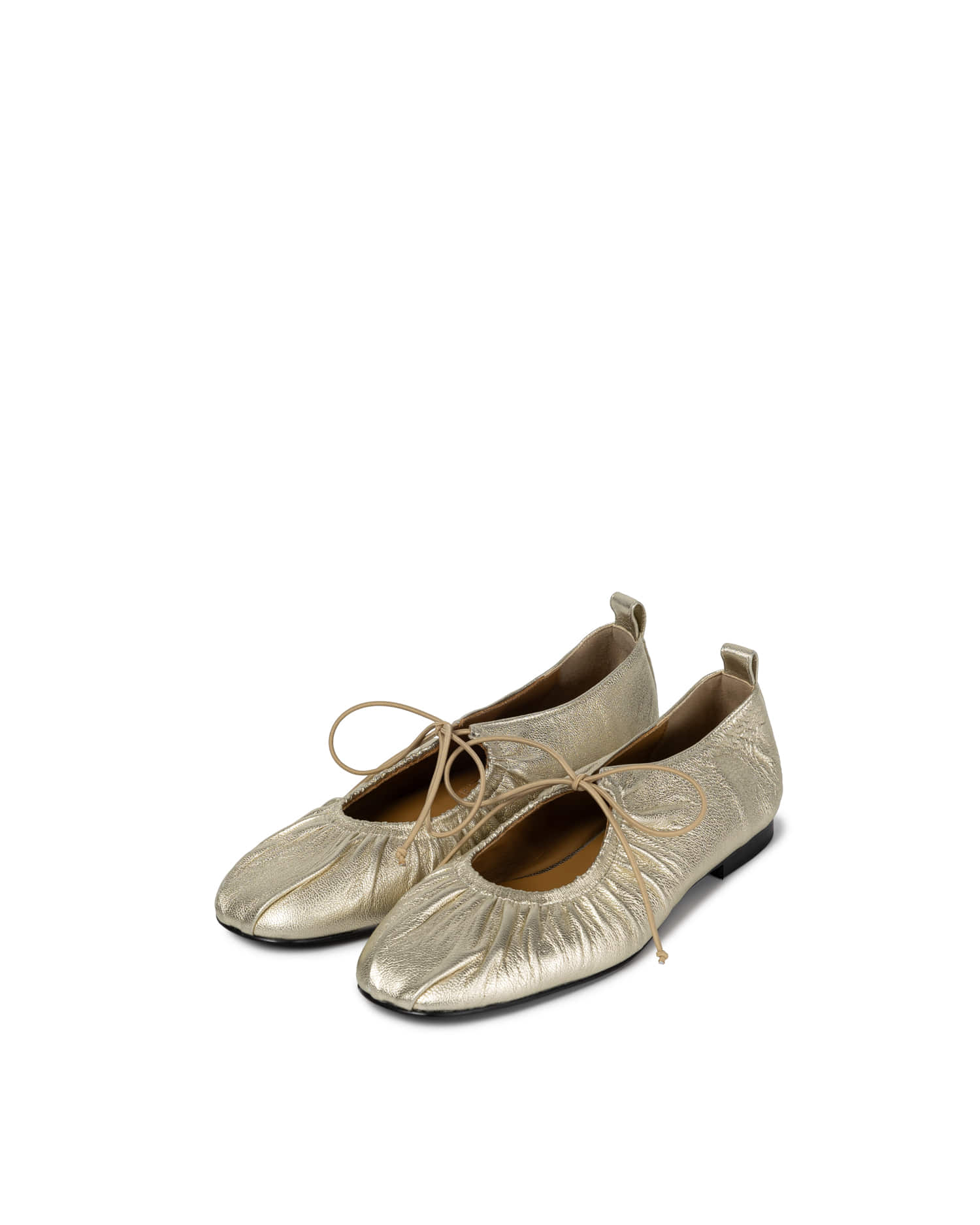 reike nen BOW SHIRRING FLATS_GOLD