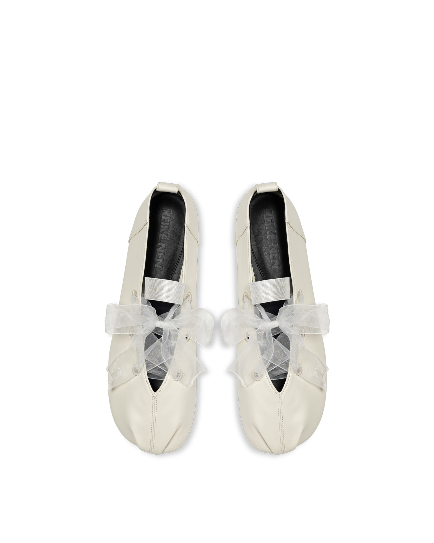 Reike Nen ORGANZA RIBBON FLATS_IVORY