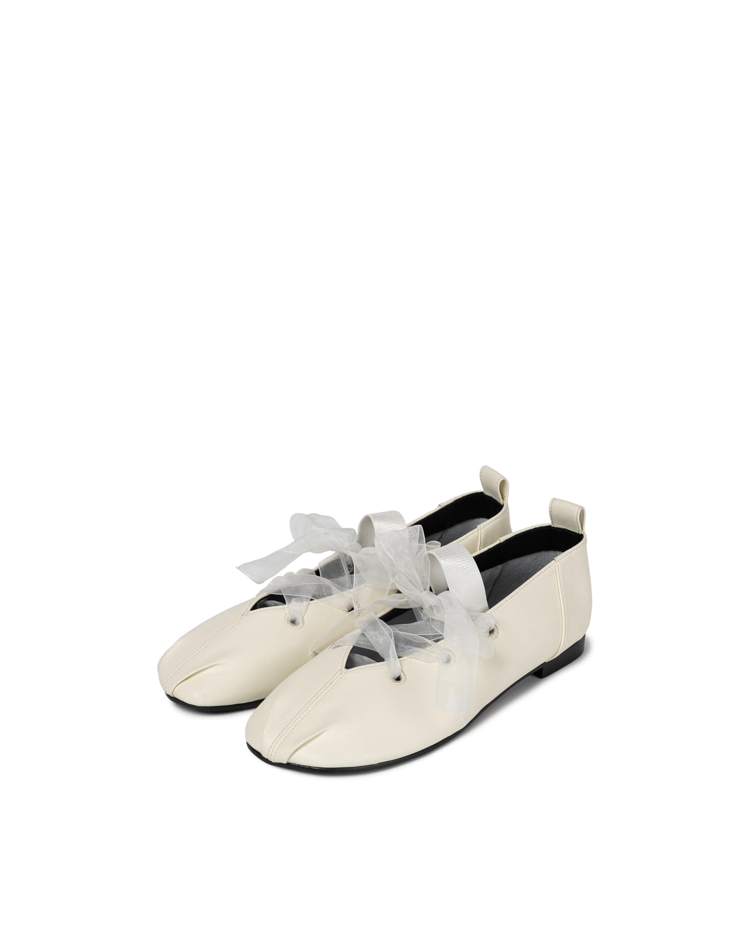 Reike Nen ORGANZA RIBBON FLATS_IVORY