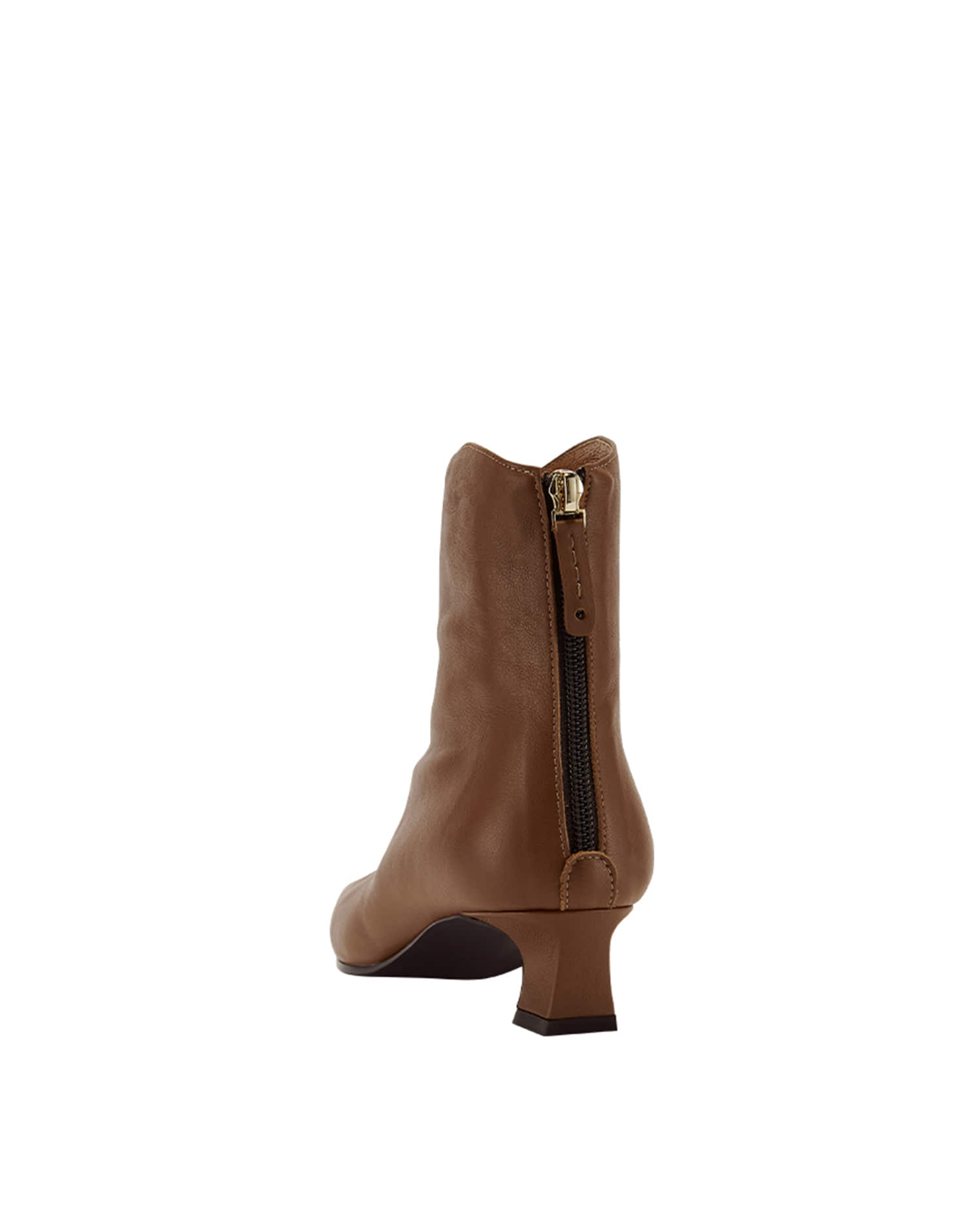 Reike Nen PIPING KITTEN HEEL BOOTS_CHESTNUT