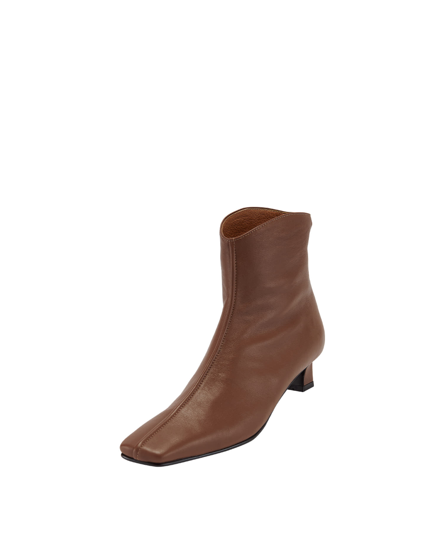 Reike Nen PIPING KITTEN HEEL BOOTS_CHESTNUT