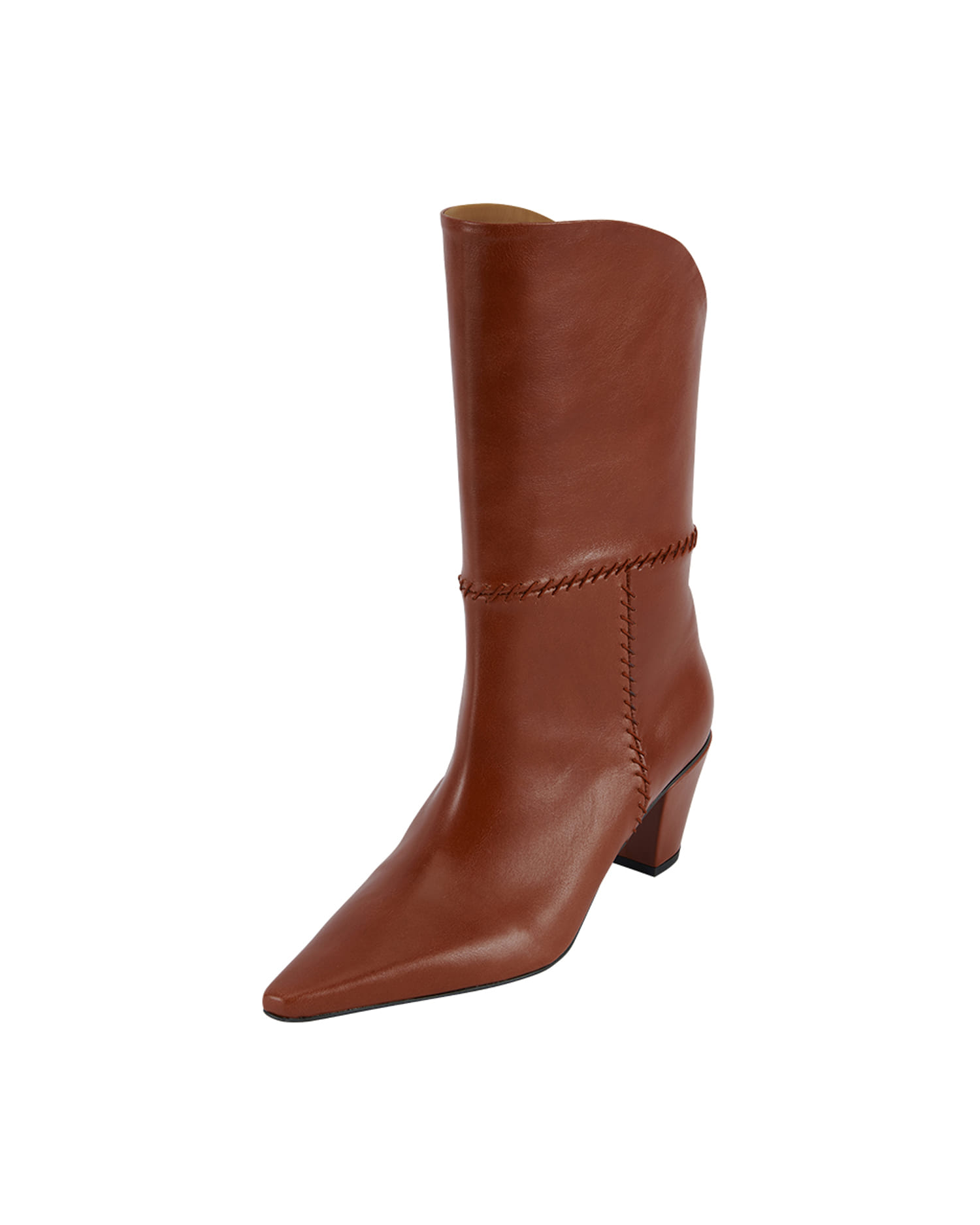 reike nen POINT TOE WHIPSTITCH BOOTS_RED CLAY