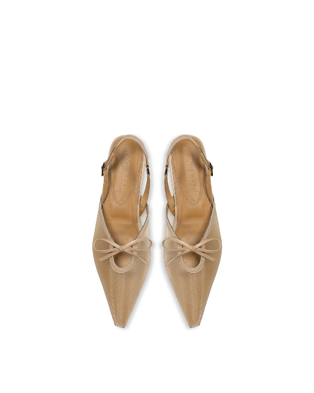 Reike Nen POINTED RIBBON FLATS_BEIGE