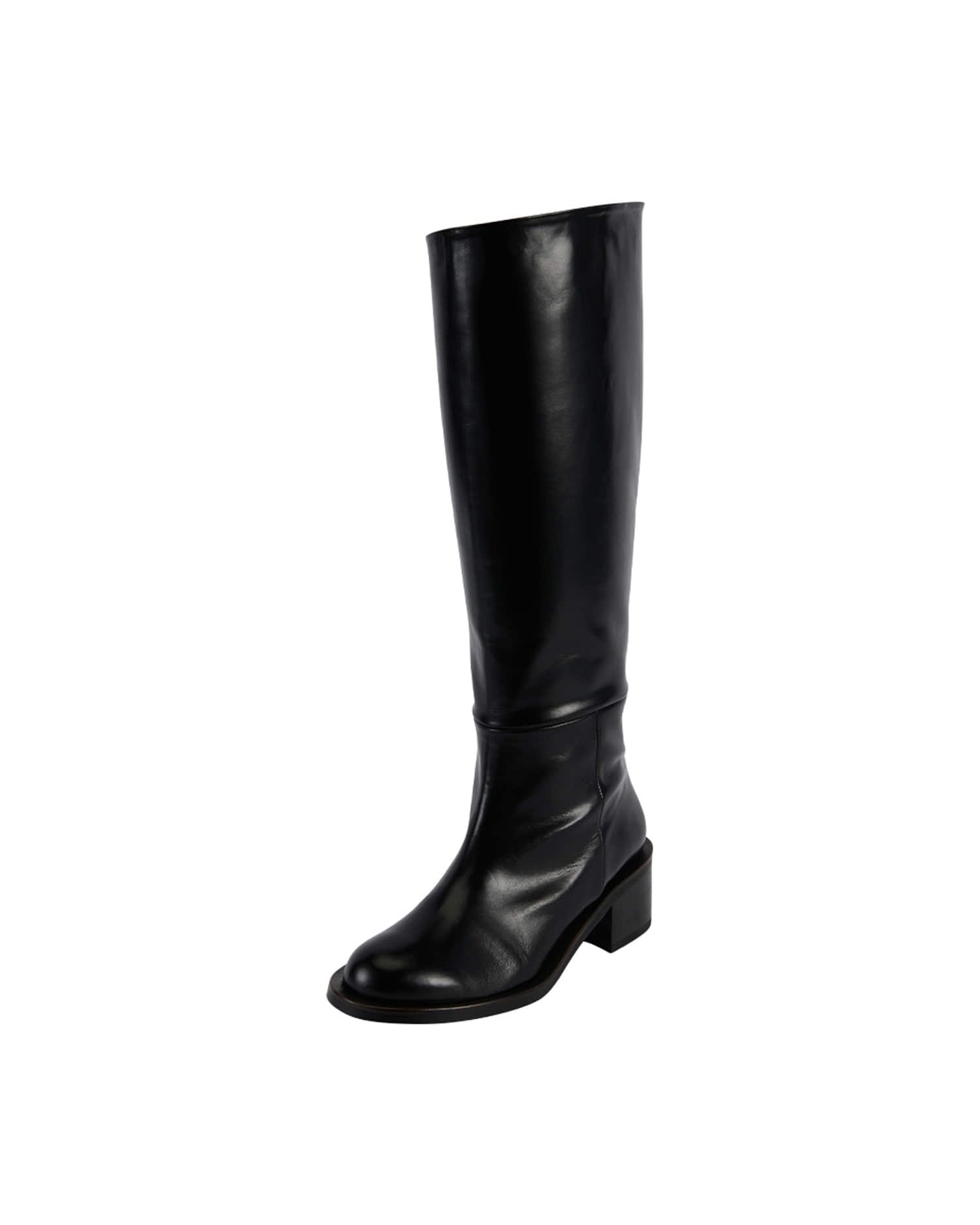 Reike Nen ROUND TOE LONG BOOTS_BLACK