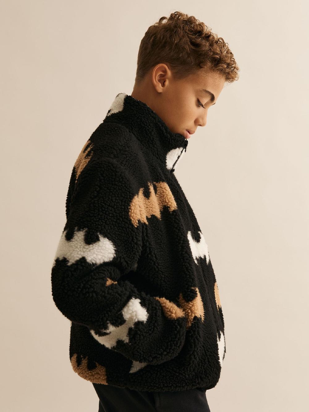 Reiss 13-14 Yrs Batman | Reiss Fleece Zip Jacket In Black