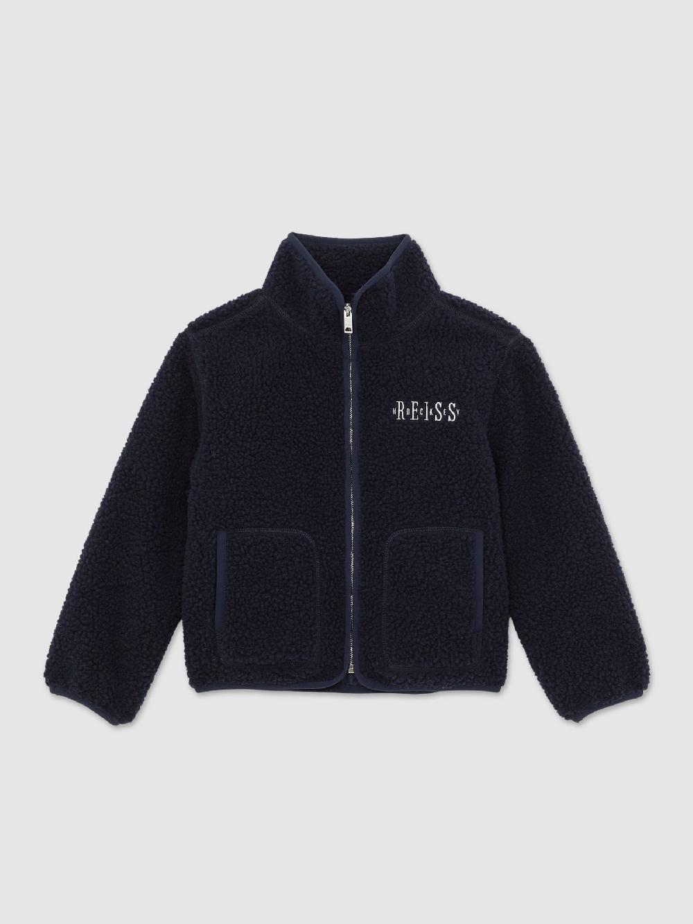 Reiss 13-14 Yrs Fleece Zip-Through Hockey Jacket In Navy Blue