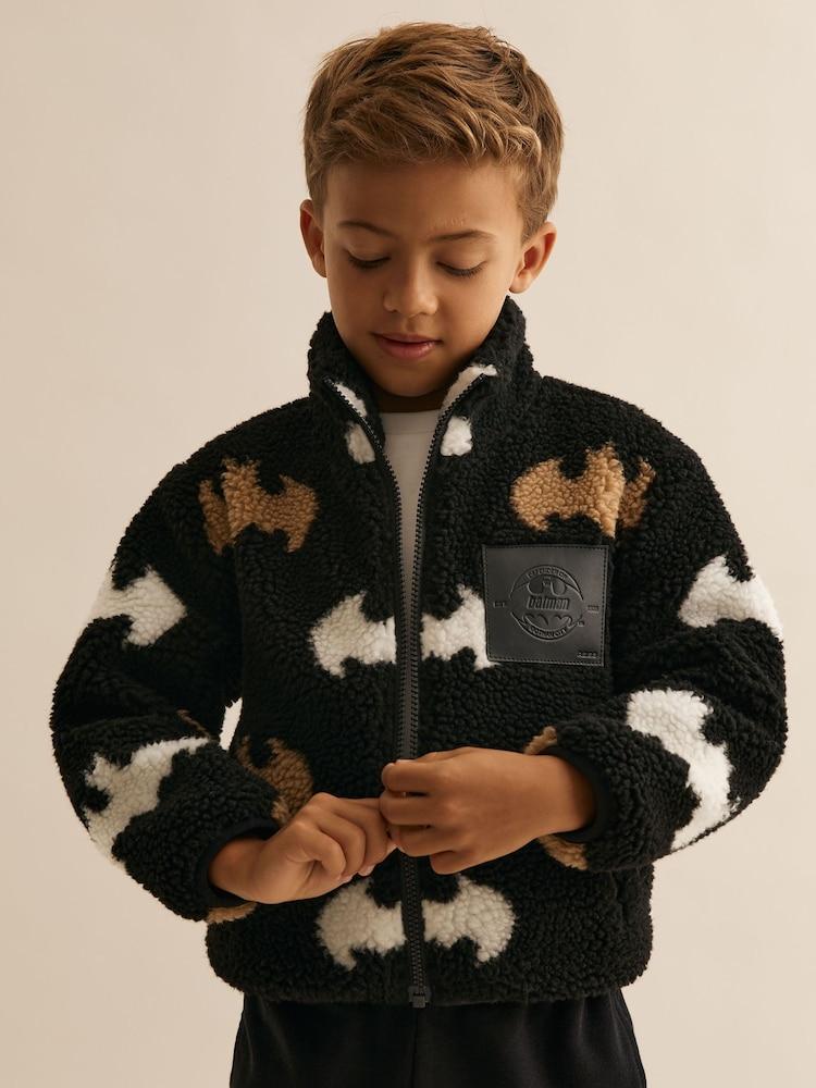 reiss 3-9 yrs Batman | Reiss Fleece Zip Jacket in Black