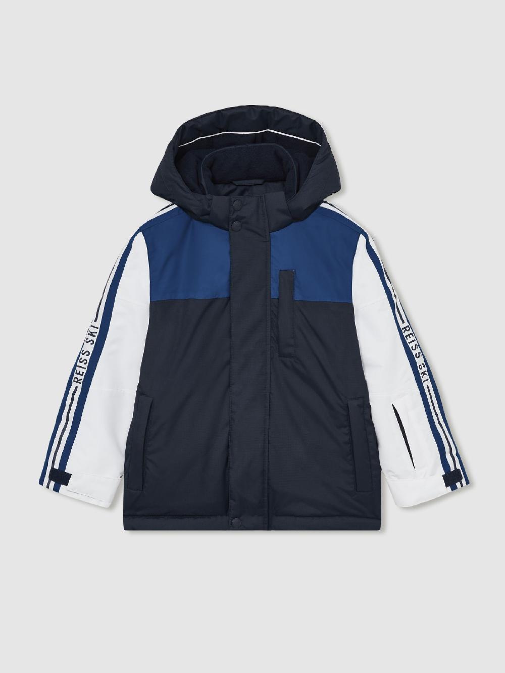 Reiss 3-9 Yrs Padded-Ripstop Ski Jacket In White/Navy/Blue