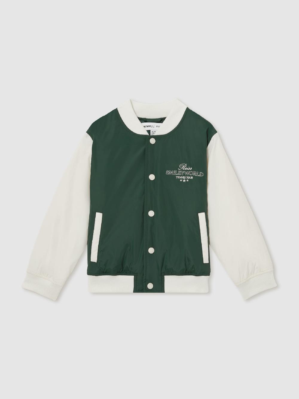 Reiss 3-9 Yrs SmileyWorld | Reiss Bomber Jacket In Dark Green