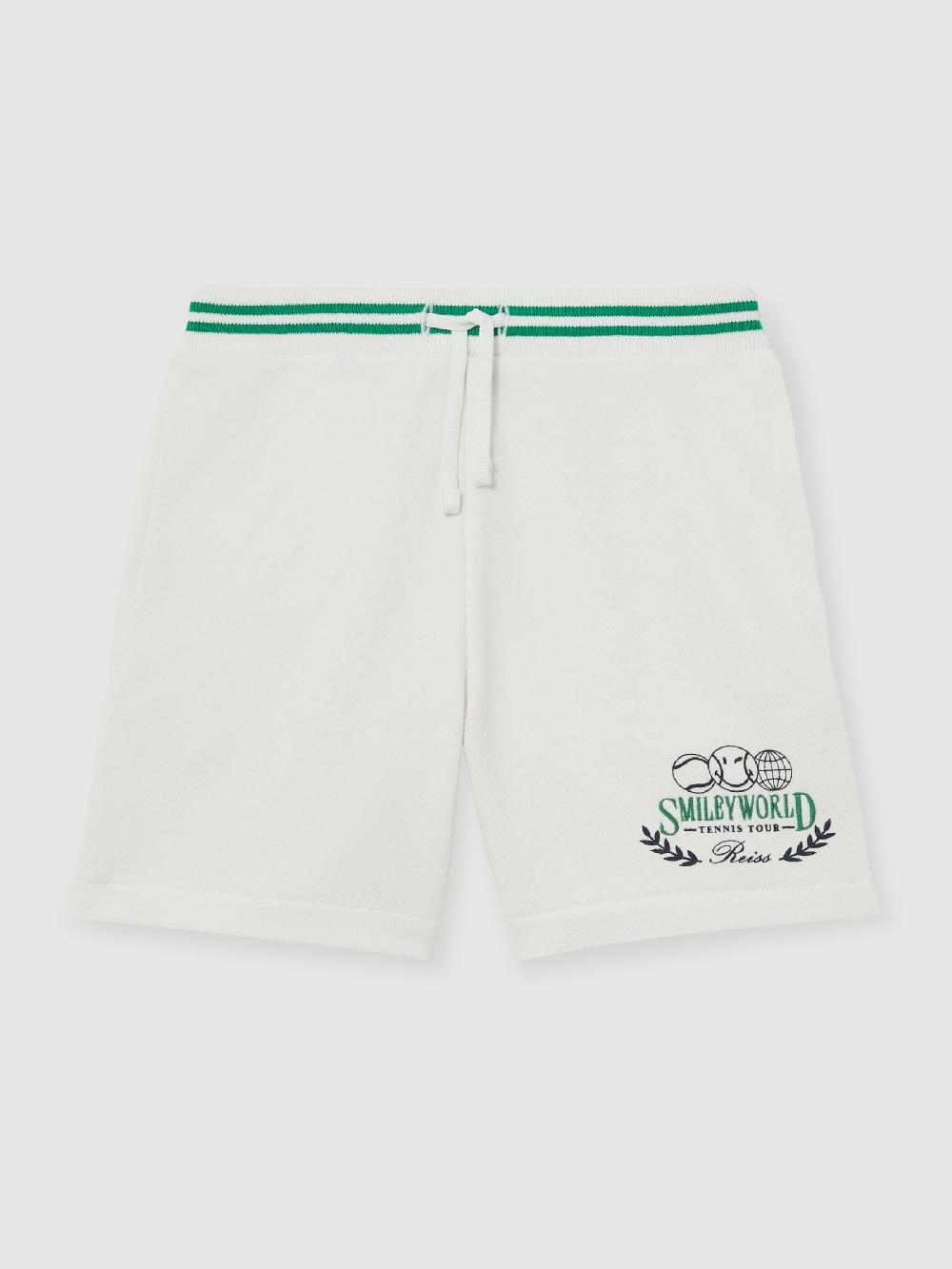 Reiss 3-9 Yrs SmileyWorld | Reiss Drawstring Shorts Unisex Fit In White