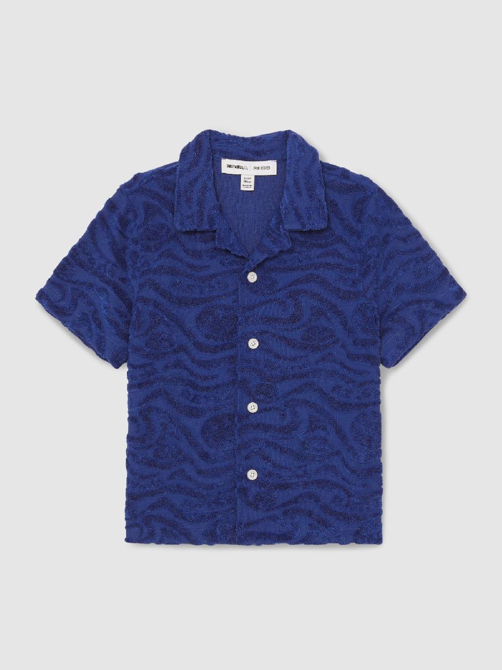 Reiss 3-9 Yrs SmileyWorld | Reiss Wave Texture Shirt In Bright Blue
