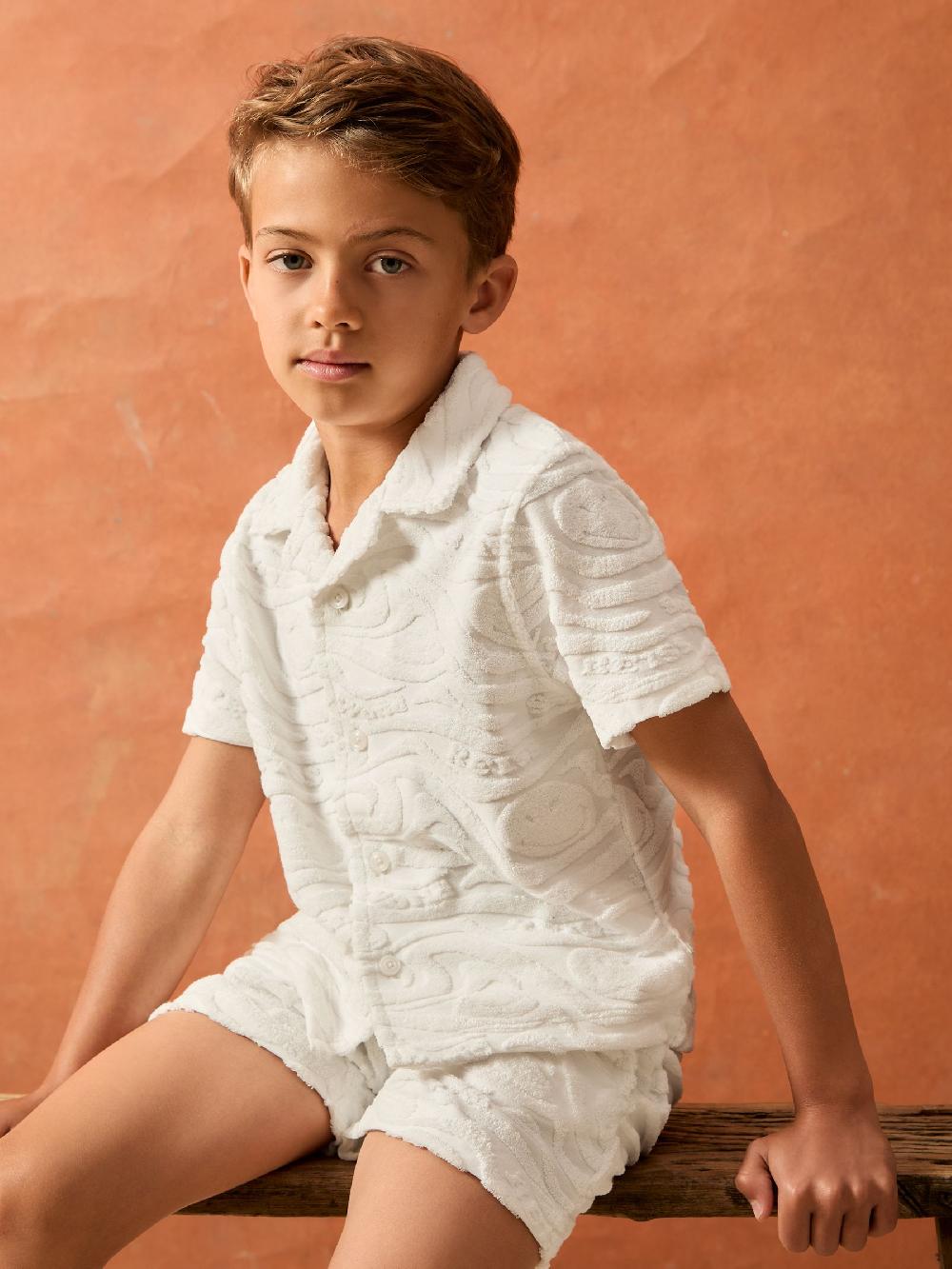 Reiss 3-9 Yrs SmileyWorld | Reiss Wave Texture Shirt In White