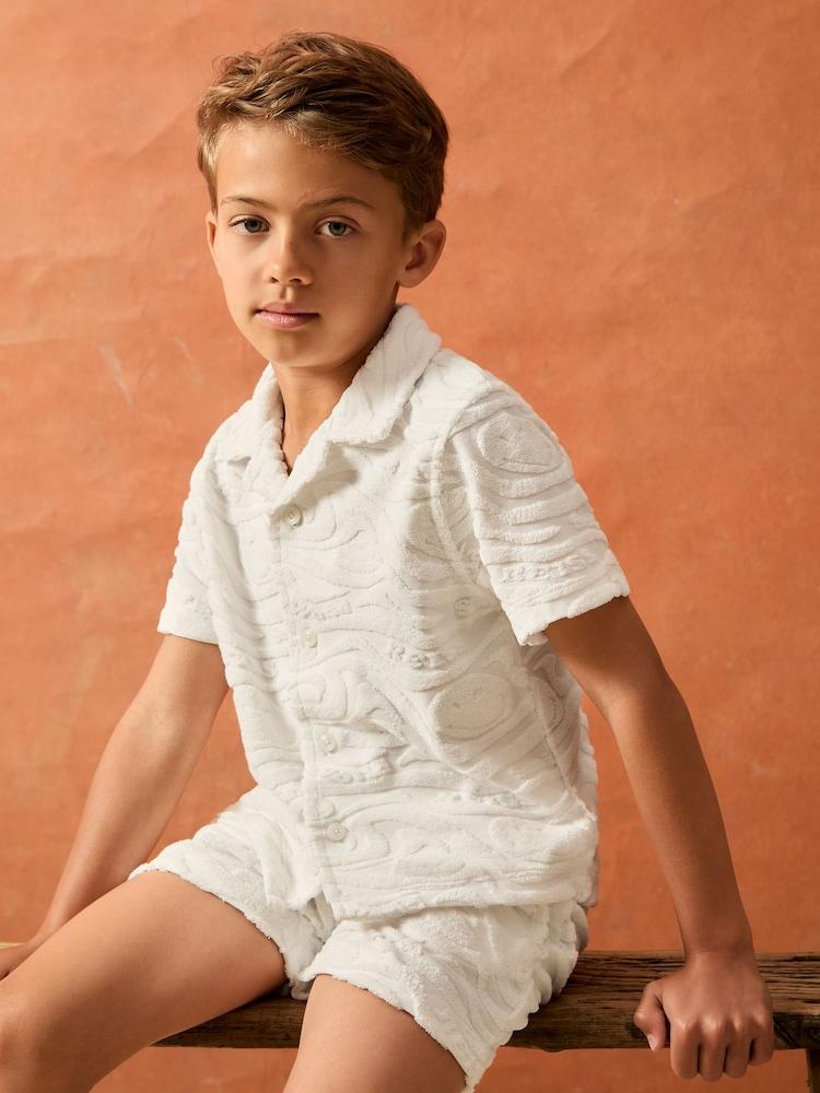 reiss 3-9 yrs SmileyWorld | Reiss Wave Texture Shirt in White