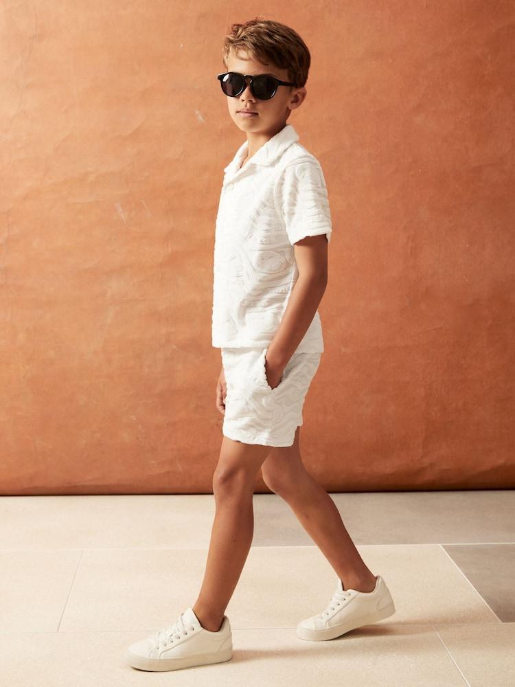 reiss 3-9 yrs SmileyWorld | Reiss Wave Texture Shorts in White