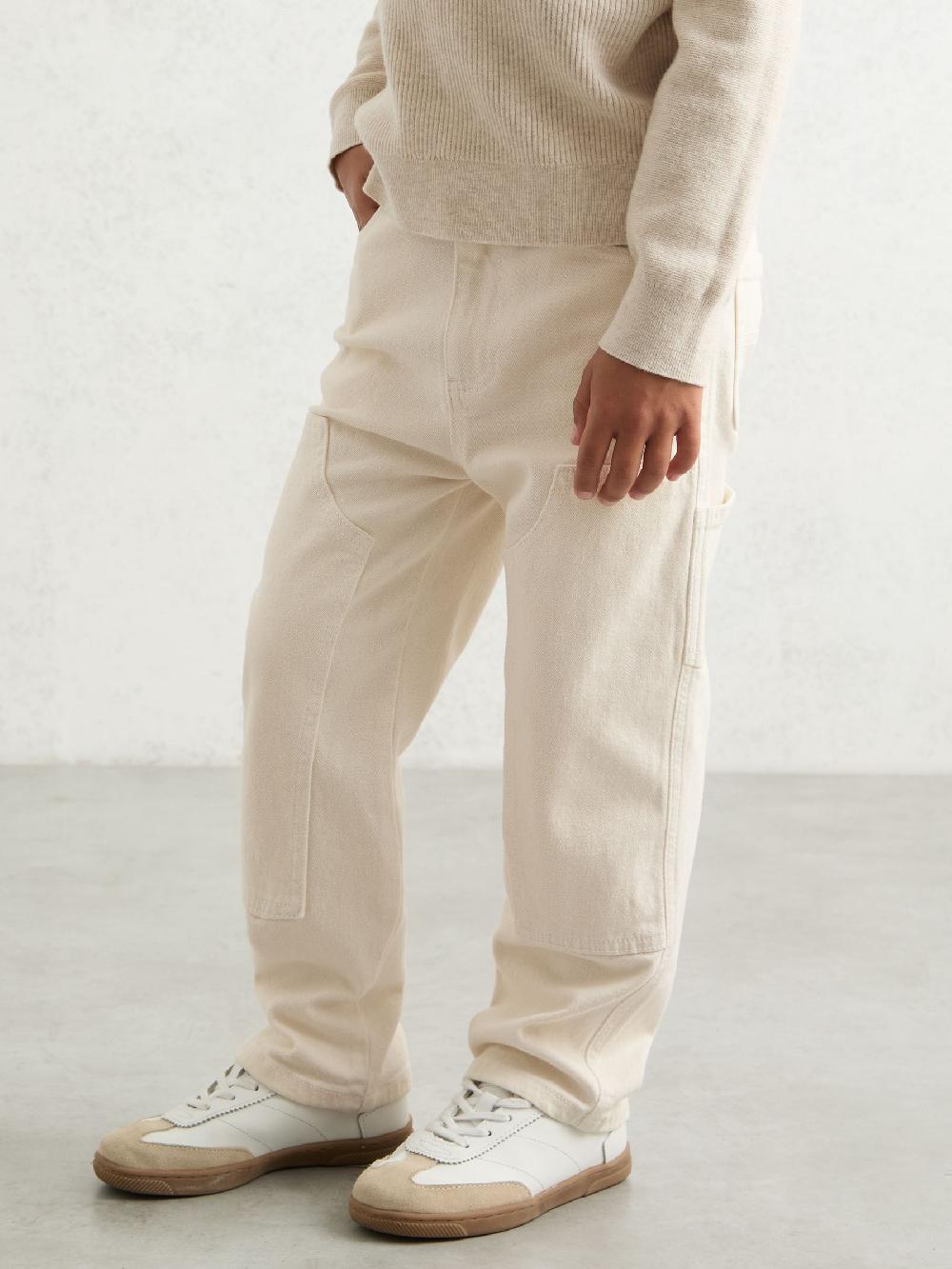 Reiss 3-9 Yrs Straight-Leg Carpenter Jeans In Off White