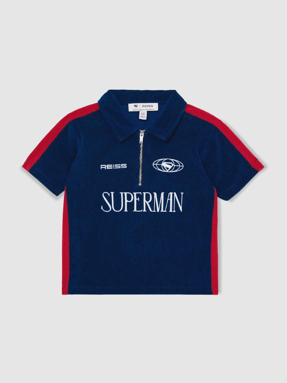 Reiss 3-9 Yrs Superman | Reiss Towelling Polo Shirt In Blue/Red