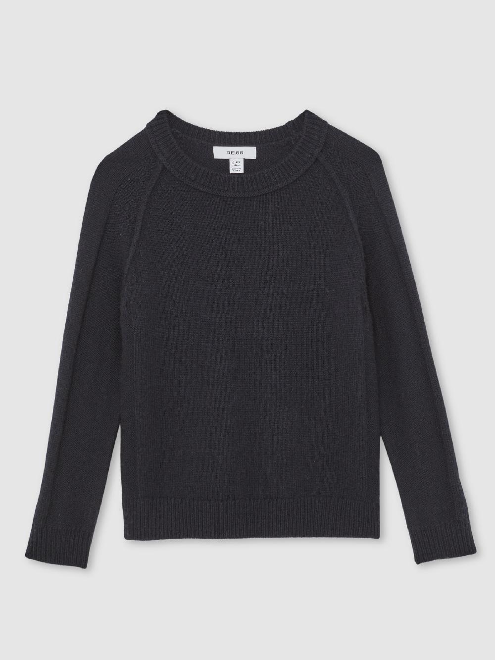 Reiss 3-9 Yrs Wool-Cashmere Reverse-Seam Jumper In Navy