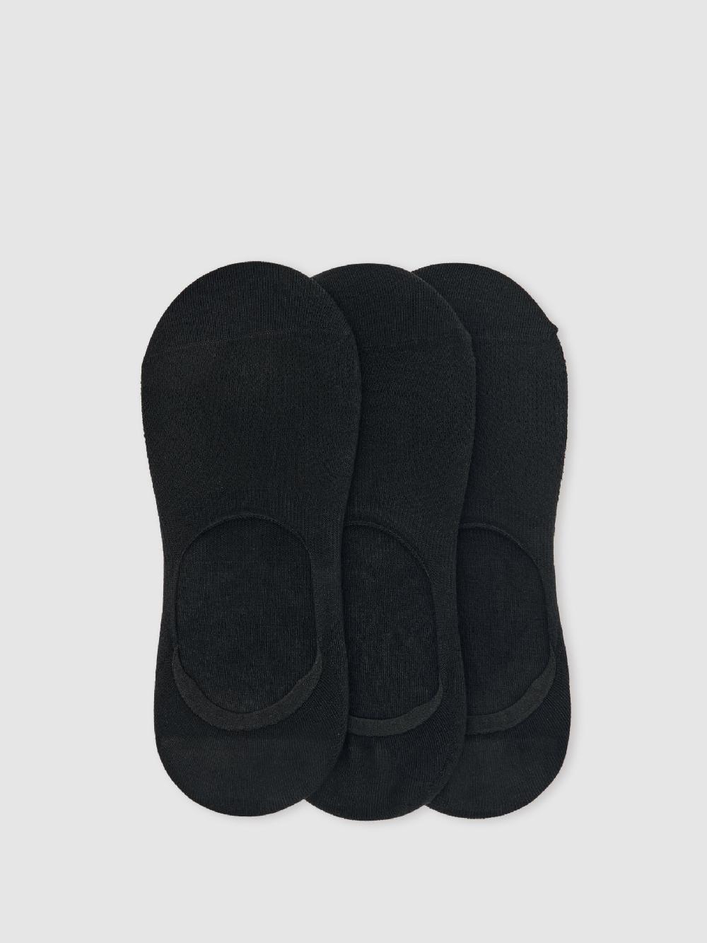 Reiss 3 Pack Invisible Trainer Socks Cotton-Blend In Black