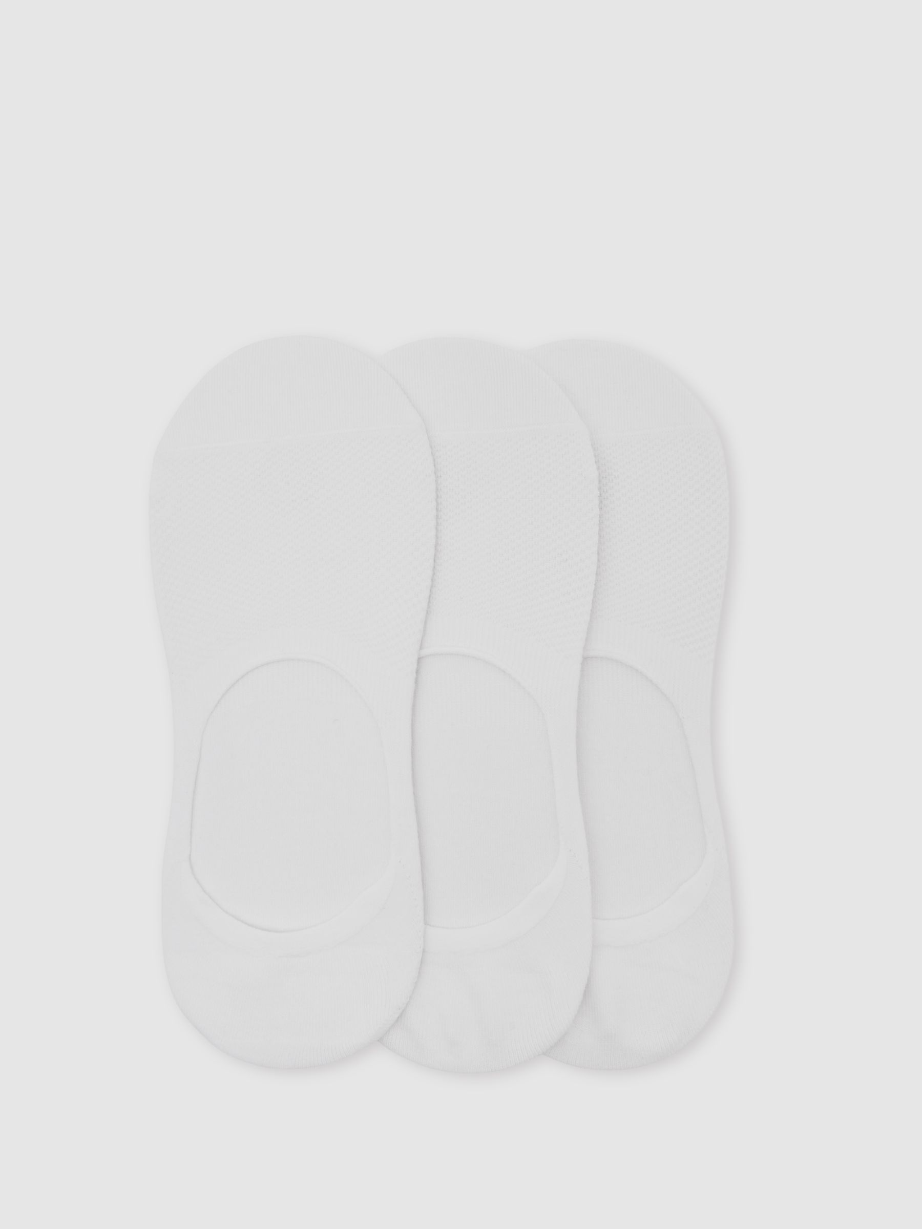 Reiss 3 Pack Invisible Trainer Socks Cotton-Blend In White